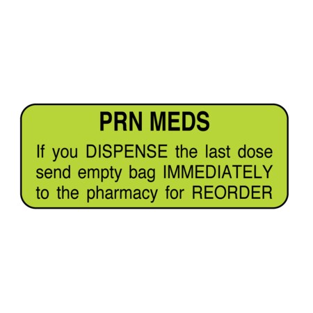 Nevs PRN MEDS 7/8" x 2-1/4" Flr Chart w/Black N-3073